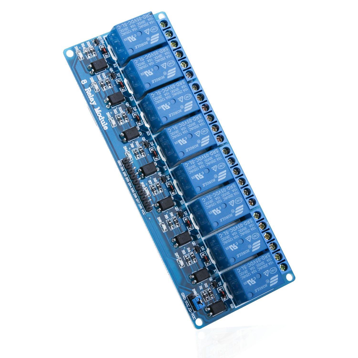 ELEGOO Relay Module with Optocoupler for Arduino UNO R3 MEGA 2560 1280 DSP  ARM PIC AVR STM32 Raspberry Pi